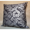 Throw Pillow Cushion Cover Fortuny Fabric Black & Silver Melagrana Pattern