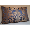 Throw Pillow Cover Blue Sapphire and Gold Silk Lampas Rubelli Fabric Belisario Pattern