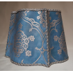 Fancy Square Lamp Shade Fortuny Fabric Blue & Silvery Gold Veronese Pattern