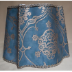 Abat Jour Florentin Tissu Imprimé à la Main Fortuny Veronese Bleu et Or