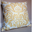 Fortuny Fabric Throw Pillow Cushion Cover Yellow & White Demedici Pattern