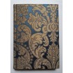 Quaderno con Copertina Rivestita in Tessuto Broccatello di Seta Rubelli Tebaldo Blu e Oro