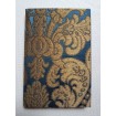 Carnet de Notes Couverture Tissu Brocatelle de Soie Rubelli Tebaldo Bleu et Or