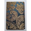 Rubelli Fabric Covered Journal Hardcover Notebook Silk Brocatelle Blue & Gold Tebaldo Pattern