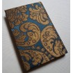 Carnet de Notes Couverture Tissu Brocatelle de Soie Rubelli Tebaldo Bleu et Or