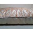 Lumbar Throw Pillow Cushion Cover Fortuny Fabric Silvery Gold & Peach Solimena Pattern