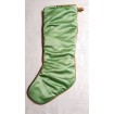 Luxury Christmas Stocking Fortuny Fabric Green & Silvery Gold Olimpia Pattern