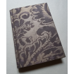 Fortuny Fabric Covered Journal Hardcover Notebook Grey & Silvery Gold Corone Pattern