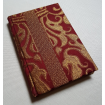 Quaderno con Copertina Rivestita in Tessuto Lampasso di Seta Rubelli Belisario Rosso Rubino e Oro