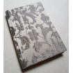 Rubelli Fabric Covered Journal Hardcover Notebook Silk Jacquard Ivory & Silver Les Indes Galantes Pattern