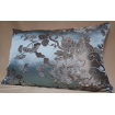 Lumbar Throw Pillow Cushion Cover Silk Brocade Rubelli Fabric Aqua Blue and Silver Lady Hamilton Pattern