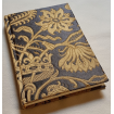 Quaderno con Copertina Rivestita in Tessuto Broccatello di Seta Rubelli Castiglione Ebano e Oro