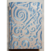 Fortuny Fabric Covered Journal Hardcover Notebook Blue & Silvery Gold Maori Pattern