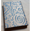 Fortuny Fabric Covered Journal Hardcover Notebook Blue & Silvery Gold Maori Pattern