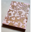 Quaderno con Copertina Rivestita in Tessuto Jacquard di Seta Rubelli Les Indes Galantes Rosa e Oro
