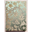 Rubelli Fabric Covered Journal Hardcover Notebook Silk Jacquard Green & Gold Les Indes Galantes Pattern