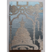 Quaderno con Copertina Rivestita in Tessuto Broccato di Seta Rubelli Aida Blu e Oro