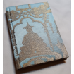 Carnet de Notes Couverture Tissu Brocade de Soie Rubelli Aida Bleu et Or