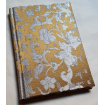 Carnet de Notes Couverture Tissu Jacquard de Soie Rubelli Les Indes Galantes Bronze et Argent