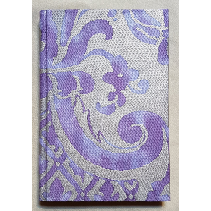 Carnet de Notes Couverture Tissu Fortuny Carnavalet Violet et Or