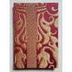 Quaderno con Copertina Rivestita in Tessuto Lampasso di Seta Rubelli Belisario Rosso Rubino e Oro