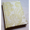 Rubelli Fabric Covered Journal Hardcover Notebook Silk Damask Olive Green Ruzante Pattern