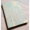 Rubelli Fabric Covered Journal Hardcover Notebook Silk Damask Aqua Blue Ruzante Pattern