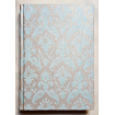 Fortuny Fabric Covered Journal Hardcover Notebook Aquamarine & Silvery Gold Delfino Pattern