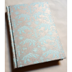 Carnet de Notes Couverture Tissu Fortuny Richelieu Aquamarine et Or