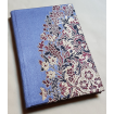 Rubelli Fabric Covered Journal Hardcover Notebook Silk Lampas Blue Purple Sherazade Pattern