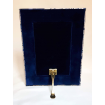 Fortuny Fabric Covered Tabletop Picture Photo Frame Midnight Blue & Silvery Gold Dandolo Pattern