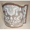 Venetian Lamp Shade Fortuny Fabric White & Gold Carnavalet Pattern
