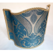Venetian Lampshade in Rubelli Crinkled Blue and Gold Damask Fabric Sir Francis Pattern Half Lamp Shade