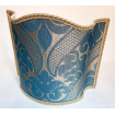 Venetian Lampshade in Rubelli Crinkled Blue and Gold Damask Fabric Sir Francis Pattern Half Lamp Shade