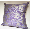 Throw Pillow Cushion Cover Fortuny Fabric Royal Purple and Silvery Gold Carnavalet Pattern