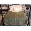 King Size Bedspread Green & Gold Silk Jacquard Rubelli Fabric Les Indes Galantes Pattern