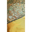 Copriletto in Tessuto Jacquard di Seta Rubelli Les Indes Galantes Verde e Oro