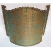 Venetian Lamp Shade Rubelli Venier Jacquard Fabric Reseda Green & Gold Half Lampshade