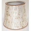 Clip On Lamp Shade in Off-White & Gold Silk Lampas Rubelli Fabric Zanni Pattern