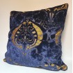 Decorative Pillow Case Luigi Bevilacqua Blue Silk Heddle Velvet Torcello Pattern