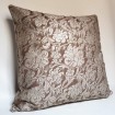 Decorative Pillow Case Fortuny Fabric Grey, Brown & Silvery Gold Cimarosa Pattern