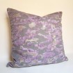 Decorative Pillow Case Fortuny Fabric Camo Isole Pattern Grey, Lavender & Gold