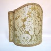 Venetian Lamp Shade in Rubelli Silk Damask Fabric Olive Green Ruzante Pattern Half Lampshade