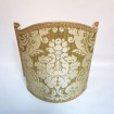 Venetian Lamp Shade in Rubelli Silk Damask Fabric Olive Green Ruzante Pattern Half Lampshade