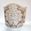 Venetian Lampshade in Rubelli Silk Damask Fabric Mother of Pearl Ruzante Pattern Half Lamp Shade