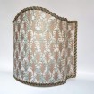Venetian Lamp Shade Fortuny Fabric Piumette Pink, Aquamarine & Gold Half Lampshade