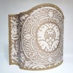 Venetian Lampshade Fortuny Fabric Ivory & Gold Orsini Pattern