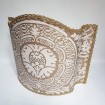 Venetian Lampshade Fortuny Fabric Ivory & Gold Orsini Pattern