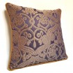 Throw Pillow Case Silk Jacquard Rubelli Fabric Purple & Bronze Trebisonda Pattern