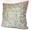 Throw Pillow Case Fortuny Fabric Green & Beige Campanelle Pattern